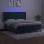 Box spring bed with mattress and LED dark green velvet 180x200cm by , Beds and slatted bases - Ref: Foro24-3139520, Price: 64...