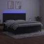 Box spring bed with mattress and LED black velvet 200x200 cm by , Beds and slatted bases - Ref: Foro24-3136085, Price: 608,04...