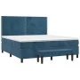 Box spring bed with dark blue velvet mattress 180x200 cm by , Beds and slatted bases - Ref: Foro24-3137801, Price: 645,11 €, ...