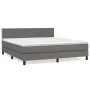 Box spring bed with gray synthetic leather mattress 180x200 cm by , Beds and slatted bases - Ref: Foro24-3141081, Price: 521,...