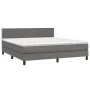 Box spring bed with gray synthetic leather mattress 180x200 cm by , Beds and slatted bases - Ref: Foro24-3141081, Price: 521,...