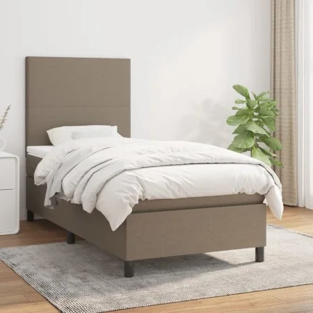 Box spring bed with taupe gray fabric mattress 80x200 cm by , Beds and slatted bases - Ref: Foro24-3141573, Price: 360,86 €, ...