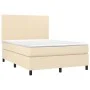 Box spring bed with cream fabric mattress 140x190 cm by , Beds and slatted bases - Ref: Foro24-3141614, Price: 481,20 €, Disc...