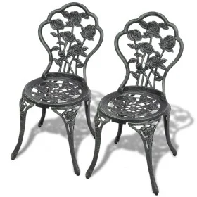 Bistro garden chairs 2 units green cast aluminum by vidaXL, Garden chairs - Ref: Foro24-43175, Price: 153,59 €, Discount: %