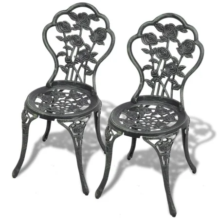 Bistro garden chairs 2 units green cast aluminum by vidaXL, Garden chairs - Ref: Foro24-43175, Price: 147,55 €, Discount: %