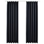 Cortinas opacas con ganchos 2 unidades gris antracita 140x175cm