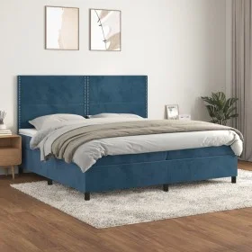 Boxspringbett mit dunkelblauer Samtmatratze 200x200 cm von , Betten und Lattenroste - Ref: Foro24-3142987, Preis: 620,44 €, R...