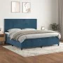 Cama box spring con colchón terciopelo azul oscuro 200x200 cm de , Camas y somieres - Ref: Foro24-3142987, Precio: 620,44 €, ...