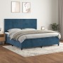 Cama box spring con colchón terciopelo azul oscuro 200x200 cm de , Camas y somieres - Ref: Foro24-3142987, Precio: 632,47 €, ...