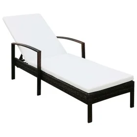 Lounger with brown synthetic rattan cushion by vidaXL, Loungers - Ref: Foro24-42941, Price: 115,20 €, Discount: %