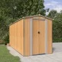 Light brown galvanized steel garden shed 192x440x223 cm by , Sheds - Ref: Foro24-3147474, Price: 600,52 €, Discount: %