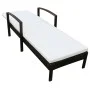 Tumbona con cojín de ratán sintético marrón de vidaXL, Tumbonas - Ref: Foro24-42941, Precio: 115,06 €, Descuento: %