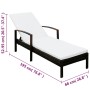 Lounger with brown synthetic rattan cushion by vidaXL, Loungers - Ref: Foro24-42941, Price: 158,49 €, Discount: %