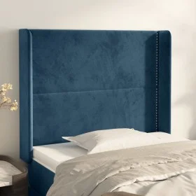 Headboard with dark blue velvet ears 103x16x118/128 cm by , Headboards and footboards - Ref: Foro24-3119486, Price: 65,00 €, ...