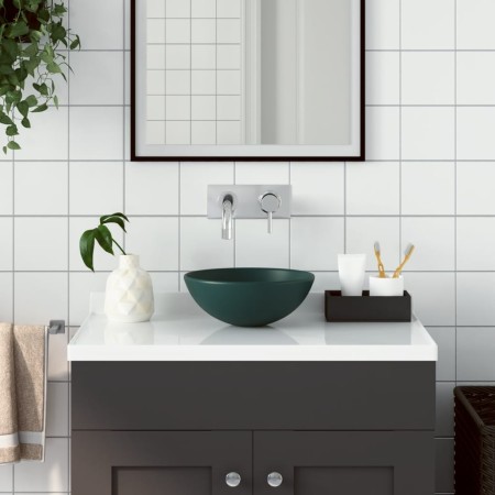 Rundes Badezimmerwaschbecken aus dunkelgrüner Keramik von , Sinkt - Ref: Foro24-146981, Preis: 66,67 €, Rabatt: %