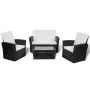 4-teiliges Gartenmöbel-Set und schwarze synthetische Rattankissen von vidaXL, Gartensets - Ref: Foro24-42642, Preis: 390,96 €...