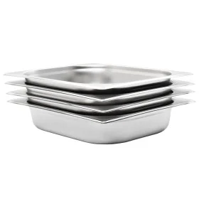 Gastronorm trays 4 units GN 1/2 65 mm stainless steel by , Buckets for steam tables - Ref: Foro24-50887, Price: 34,39 €, Disc...