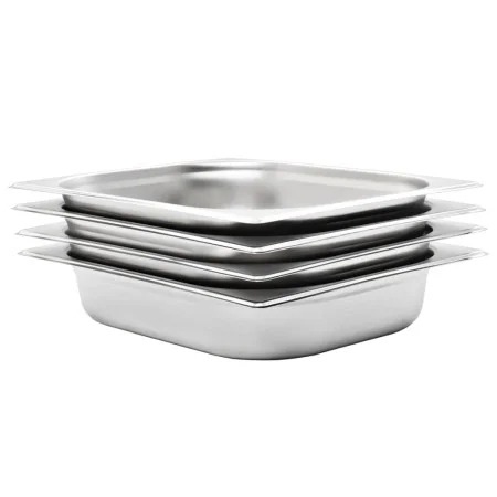 Gastronorm trays 4 units GN 1/2 65 mm stainless steel by , Buckets for steam tables - Ref: Foro24-50887, Price: 34,39 €, Disc...