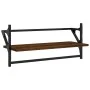 Wall shelves with bars 2 pcs oak brown 65x25x30 cm by , Shelves and shelves - Ref: Foro24-836247, Price: 26,46 €, Discount: %