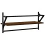 Wall shelves with bars 2 pcs oak brown 65x25x30 cm by , Shelves and shelves - Ref: Foro24-836247, Price: 26,46 €, Discount: %