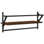 Wandregale mit Stangen 2 Stück Eiche braun 65x25x30 cm von , Regale und Regale - Ref: Foro24-836247, Preis: 26,75 €, Rabatt: %
