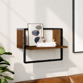 Wall shelf with oak brown bar 40x25x30 cm by , Shelves and shelves - Ref: Foro24-836287, Price: 16,59 €, Discount: %