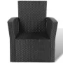 4-teiliges Gartenmöbel-Set und schwarze synthetische Rattankissen von vidaXL, Gartensets - Ref: Foro24-42642, Preis: 390,96 €...