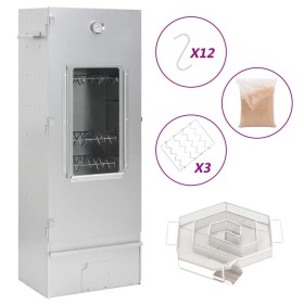 BBQ smoker oven with cold smoke generator galvanized steel by , Barbecues - Ref: Foro24-3200754, Price: 192,27 €, Discount: %