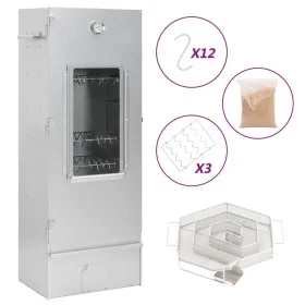 BBQ smoker oven with cold smoke generator galvanized steel by , Barbecues - Ref: Foro24-3200754, Price: 208,48 €, Discount: %