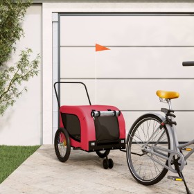 Pet Bicycle Trailer Iron Oxford Cloth Red Black by , pet strollers - Ref: Foro24-94027, Price: 92,37 €, Discount: %