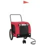 Remolque de bicicleta mascotas hierro tela Oxford rojo negro de , Cochecitos para mascotas - Ref: Foro24-94027, Precio: 88,45...