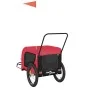Remolque de bicicleta mascotas hierro tela Oxford rojo negro de , Cochecitos para mascotas - Ref: Foro24-94027, Precio: 88,45...