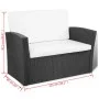 4-teiliges Gartenmöbel-Set und schwarze synthetische Rattankissen von vidaXL, Gartensets - Ref: Foro24-42642, Preis: 390,96 €...