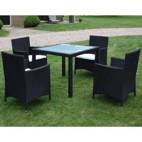 5-piece garden dining set and black synthetic rattan cushions by vidaXL, Garden sets - Ref: Foro24-43122, Price: 382,08 €, Di...