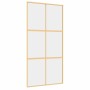 Puerta corredera dorada de vidrio ESG transparente y aluminio de , Puertas para el hogar - Ref: Foro24-155156, Precio: 172,95 €