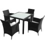 5-piece garden dining set and black synthetic rattan cushions by vidaXL, Garden sets - Ref: Foro24-43122, Price: 386,64 €, Di...