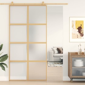 Goldene Schiebetür aus satiniertem ESG-Glas und Aluminium von , Türen für zu Hause - Ref: Foro24-155189, Preis: 190,87 €, Rab...