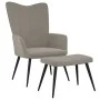 Light gray velvet recliner chair with footstool by , Armchairs - Ref: Foro24-327688, Price: 129,75 €, Discount: %