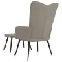 Light gray velvet recliner chair with footstool by , Armchairs - Ref: Foro24-327688, Price: 129,75 €, Discount: %