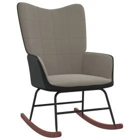 Schaukelstuhl aus hellgrauem Samt und PVC von , Schaukelstühle - Ref: Foro24-327875, Preis: 101,91 €, Rabatt: %