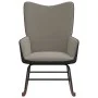 Light gray velvet and PVC rocking chair by , Rocking chairs - Ref: Foro24-327875, Price: 101,91 €, Discount: %