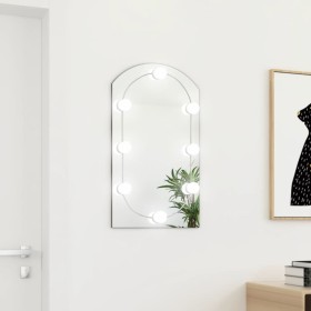 Espejo con luces LED vidrio arco 70x40 cm