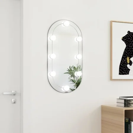 Spiegel mit LED-Leuchten ovales Glas 80x40 cm von , Spiegel - Ref: Foro24-3102975, Preis: 39,31 €, Rabatt: %