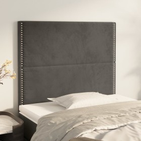 Cabeceros 2 unidades de terciopelo gris oscuro 90x5x78/88 cm de , Cabeceros y pies de cama - Ref: Foro24-3116229, Precio: 48,...
