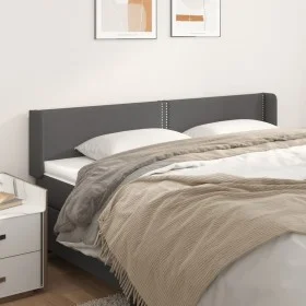 Gray synthetic leather headboard 183x16x78/88 cm by , Headboards and footboards - Ref: Foro24-3118734, Price: 64,96 €, Discou...