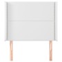 Headboard with white synthetic leather ears 93x16x118/128 cm by , Headboards and footboards - Ref: Foro24-3119519, Price: 84,...