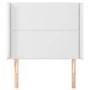 Headboard with white synthetic leather ears 93x16x118/128 cm by , Headboards and footboards - Ref: Foro24-3119519, Price: 83,...