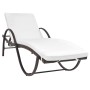 Garden lounger with cushion and brown synthetic rattan side table by vidaXL, Loungers - Ref: Foro24-42885, Price: 161,23 €, D...