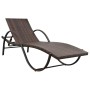 Garden lounger with cushion and brown synthetic rattan side table by vidaXL, Loungers - Ref: Foro24-42885, Price: 161,23 €, D...
