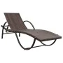 Garden lounger with cushion and brown synthetic rattan side table by vidaXL, Loungers - Ref: Foro24-42885, Price: 148,19 €, D...